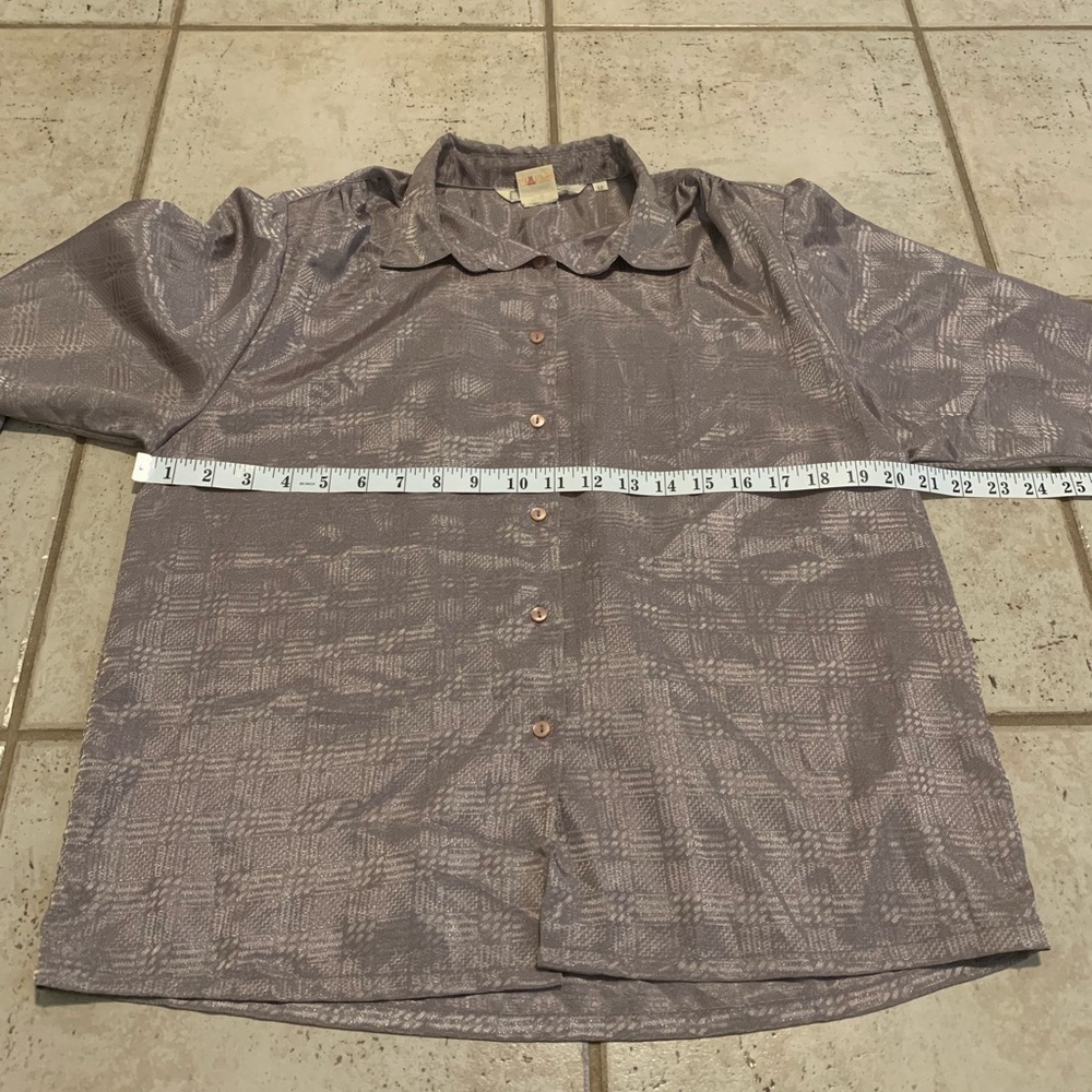 Vintage 1980s Eaton's Jacquard Blouse | Size 12 | Made in Korea - Picture 3 of 5